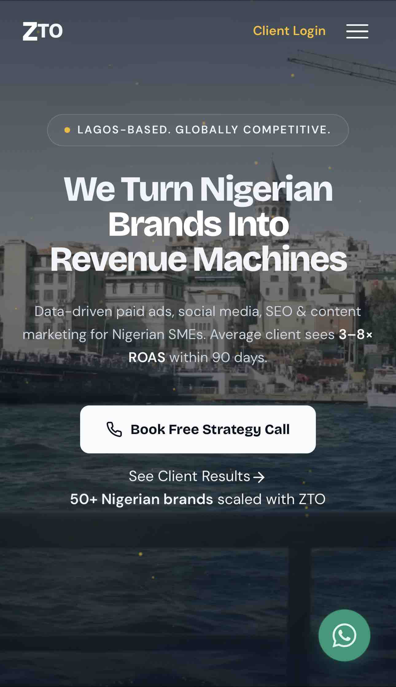 ZTO Marketing Agency — full-stack platform with client portal and payment system